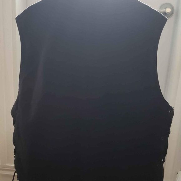 Harley Davidson Vintage 90s Black Motorcycle Vest 1996 Size men's large Rare HOG - Picture 4 of 4